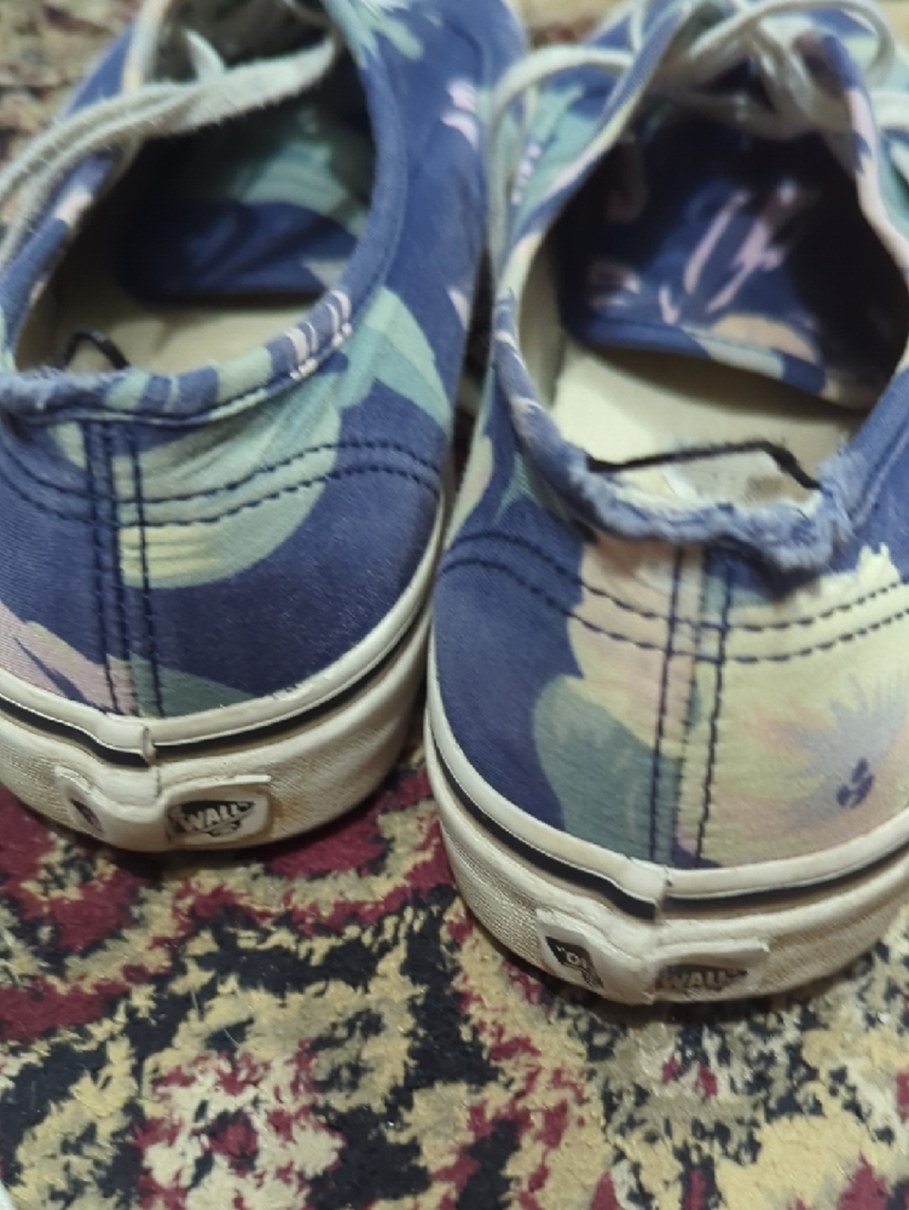 Vans Women's Navy Floral Canvas Low-Top Sneakers - Picture 3 of 5